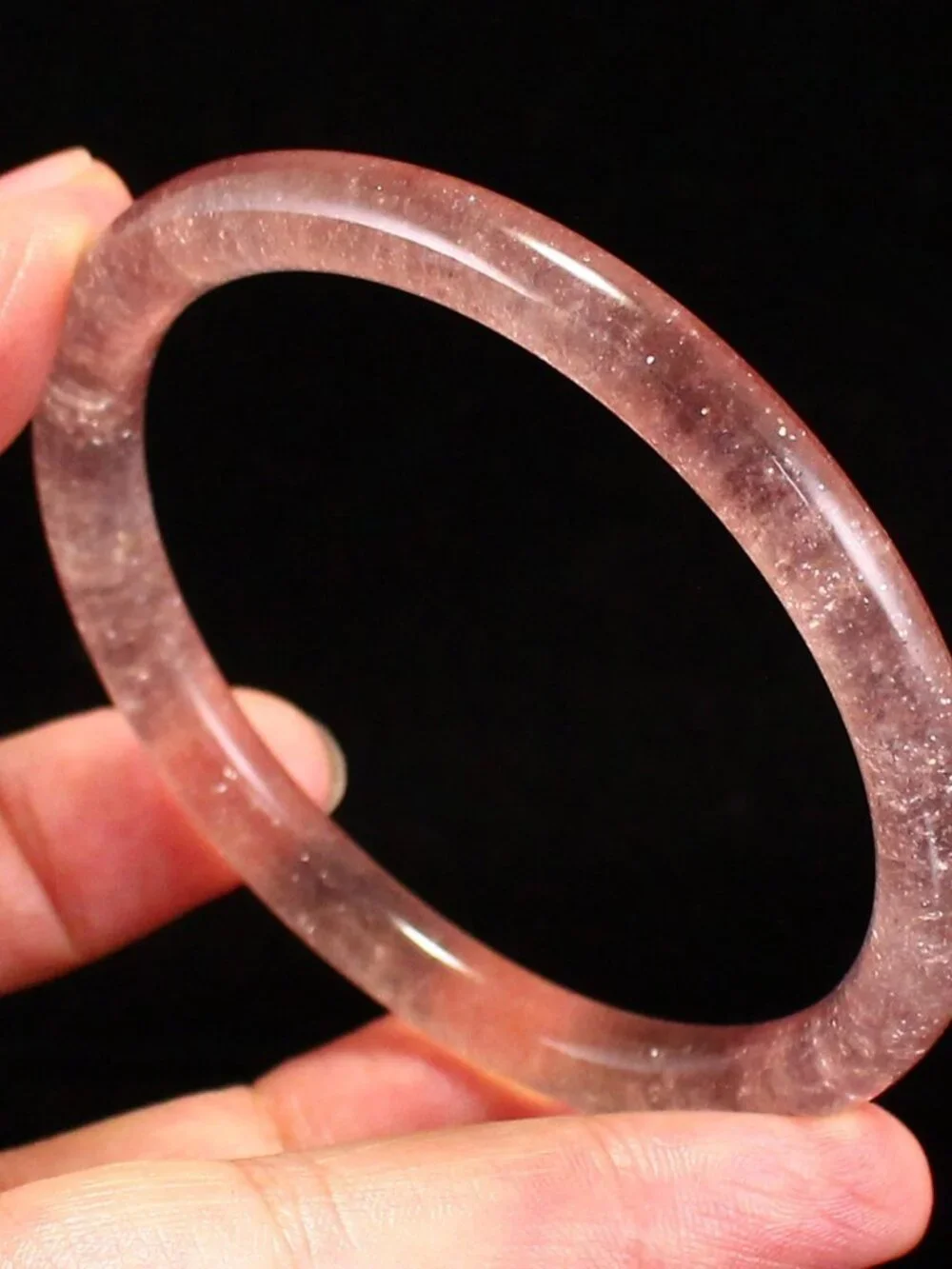 Natural Strawberry Quartz Bangle Bracelet 19.7g 58mm ID Red Quartzite Jade Certi